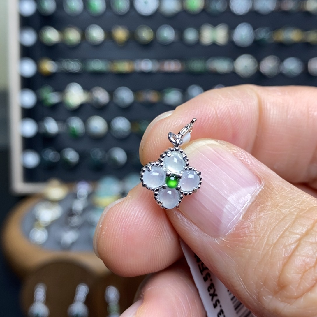 翡翠戒指银S925镶嵌11111