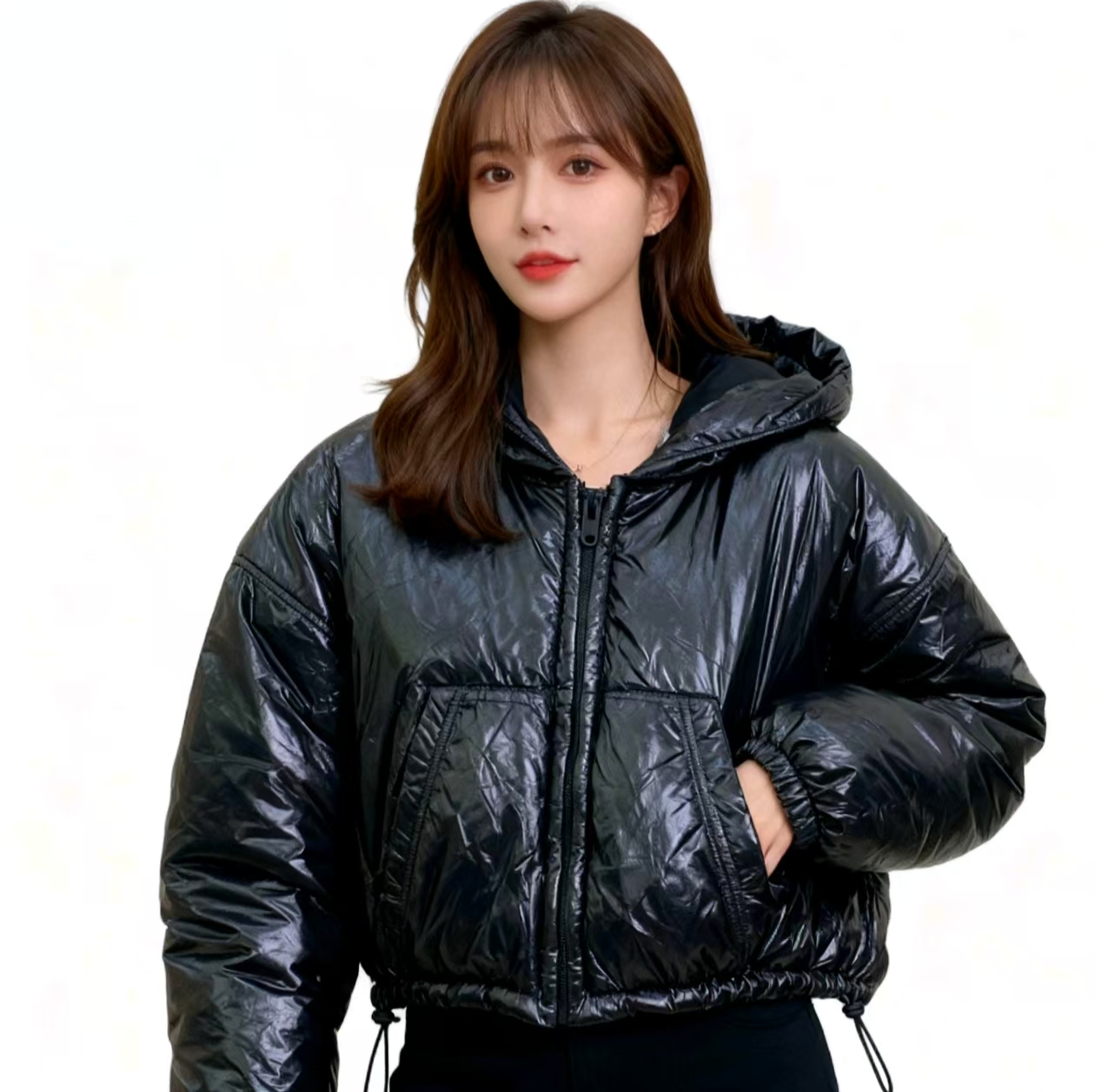 99新 Alexander McQueen/亚历山大·麦昆 大王连帽羽绒服XS码11589