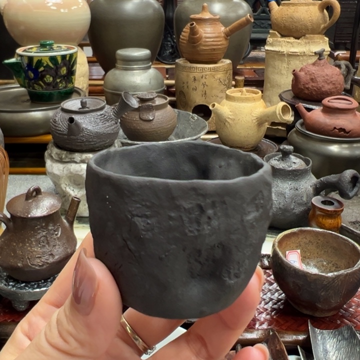 陶杯柴烧手捏茶器茶器