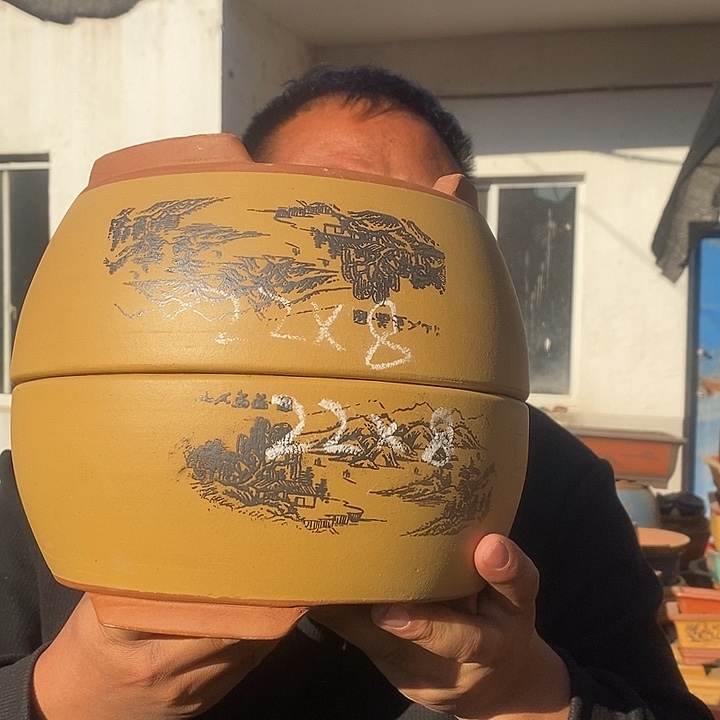 紫砂花盆宜兴紫砂的新娘和