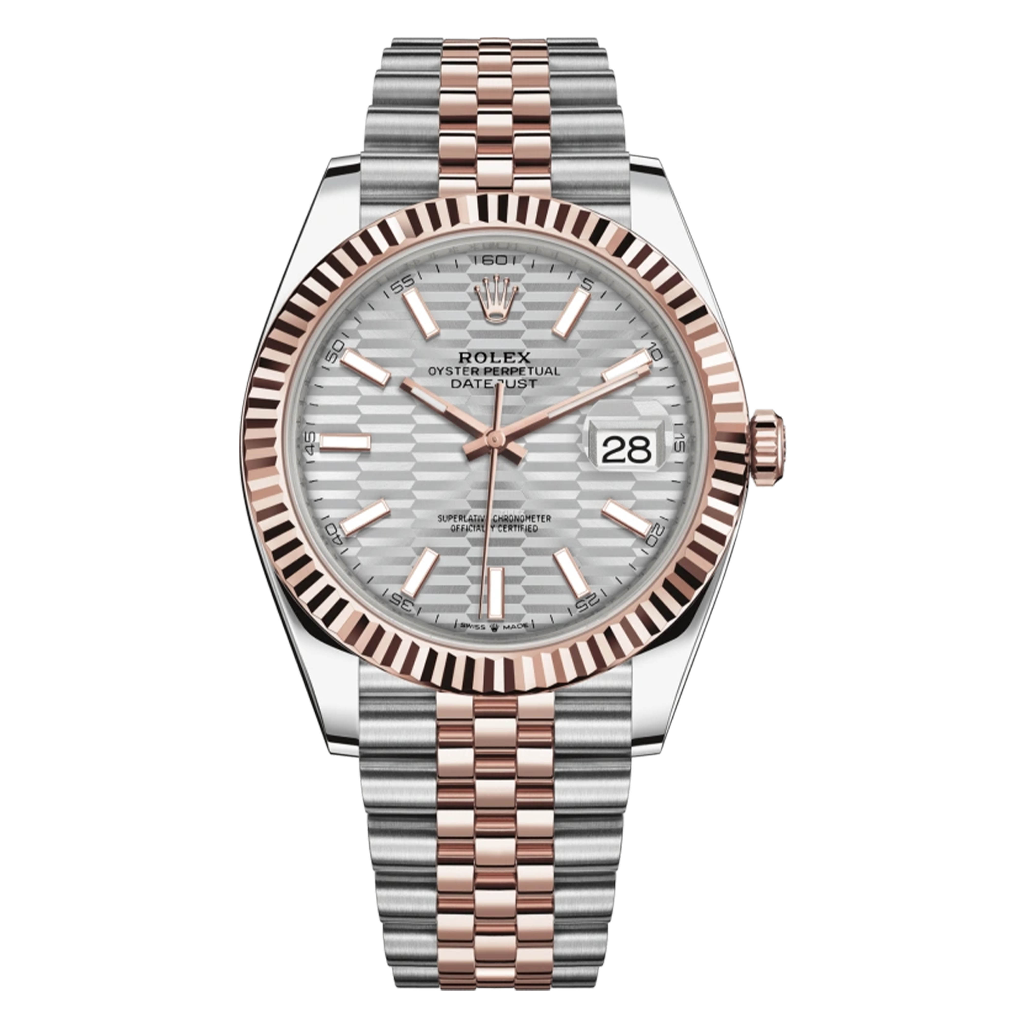 未使用 Rolex/劳力士 /126331间玫瑰金银波纹条刻/41mm