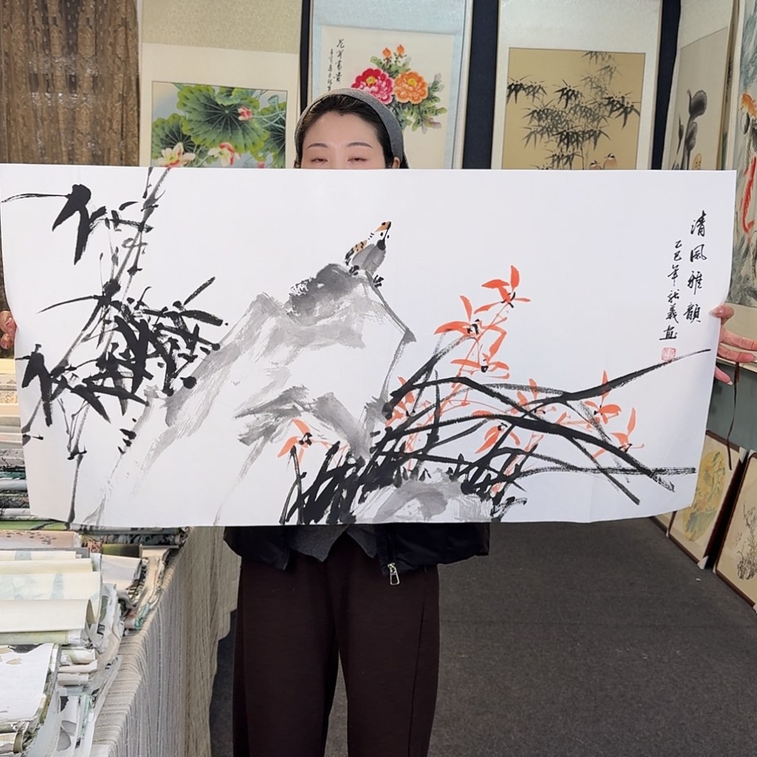 纯手绘国画作品好看三尺