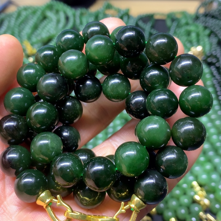 和田玉（碧玉）项链未镶嵌12mm