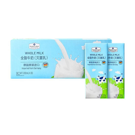 Member's Mark 全脂牛奶(灭菌乳) 200ml*30