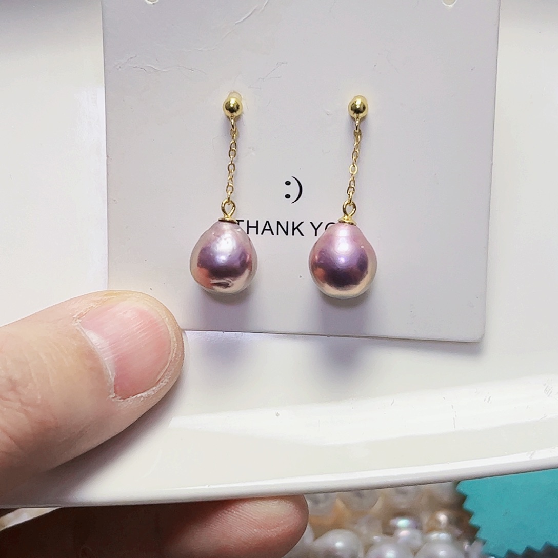 淡水珍珠耳饰银S925镶嵌