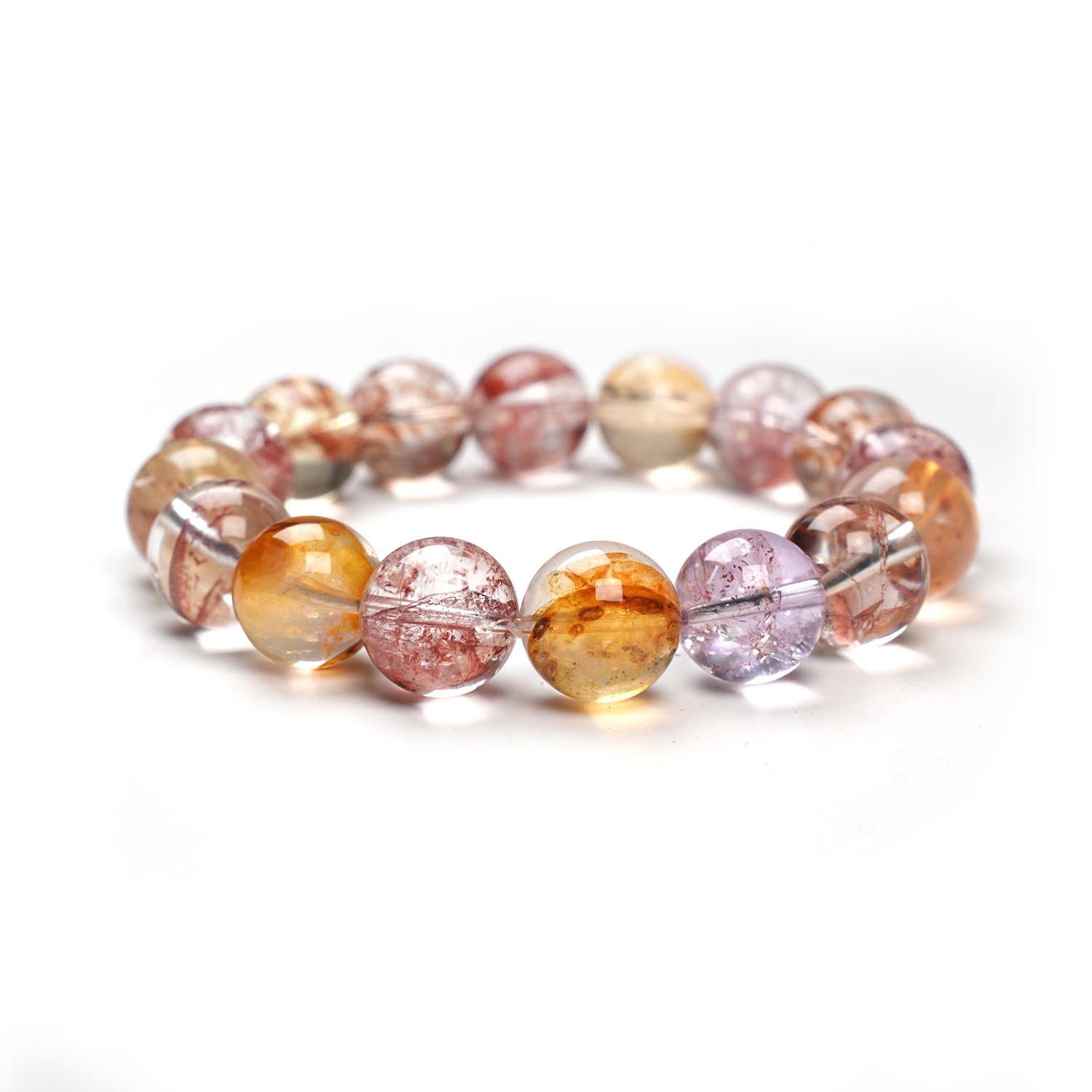 Z893 全净体彩闪灵水晶手串 多样性发其一