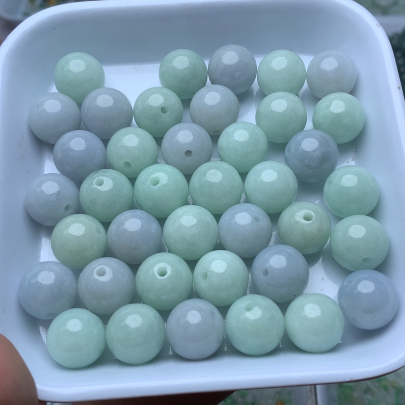 【闪购商品】未镶嵌翡翠手链卡13mm紫绿大珠3颗