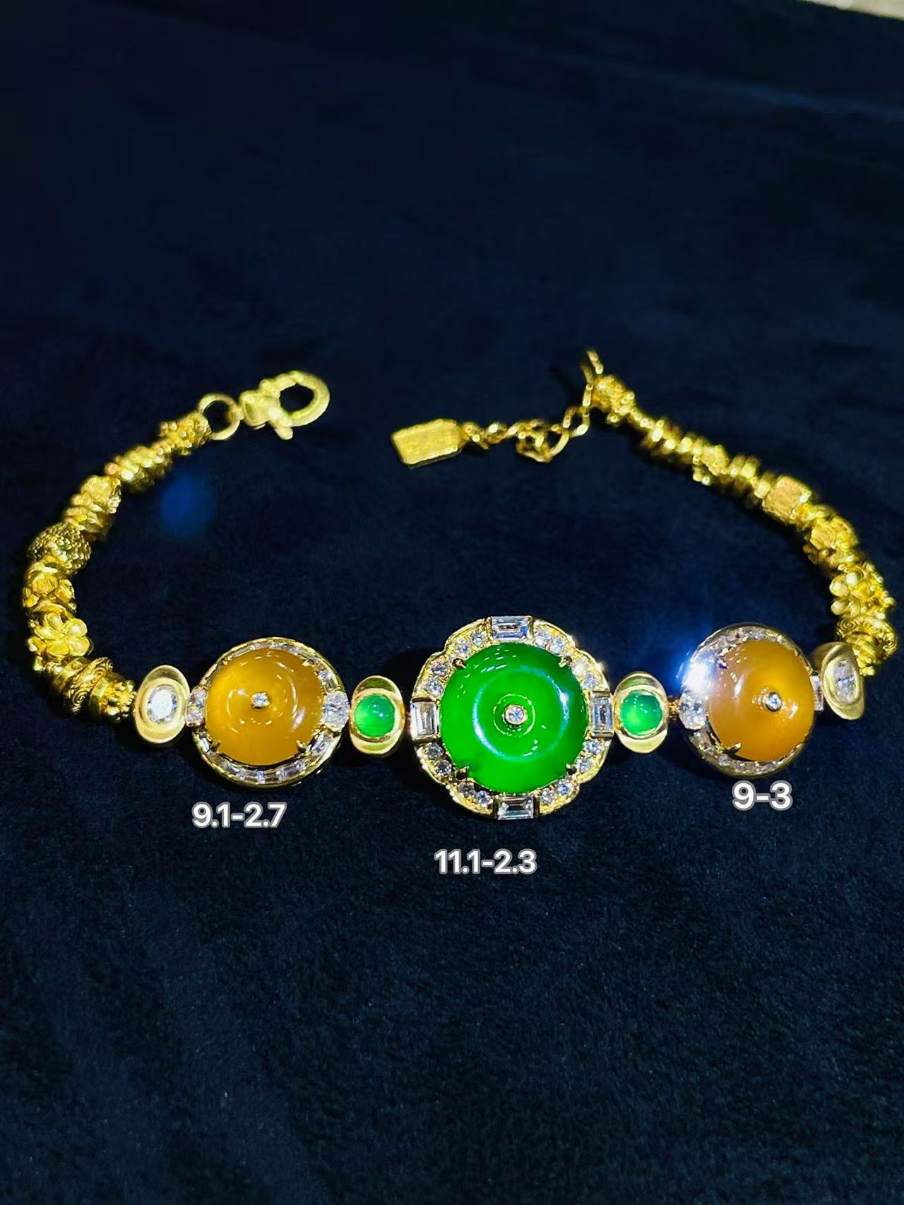 高冰满绿平安扣盘缠手串