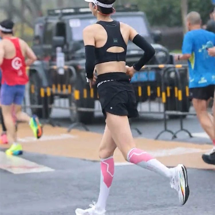 长筒压力袜防滑底跑步运动羽毛球马拉松袜子户外女袜