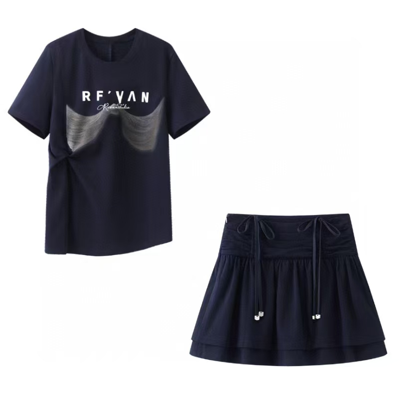 1930夏季时尚套装少女风春夏瑞丽风女款老钱风时尚短裤套装上衣