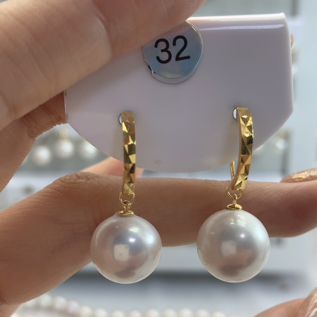 淡水珍珠耳饰银S925镶嵌