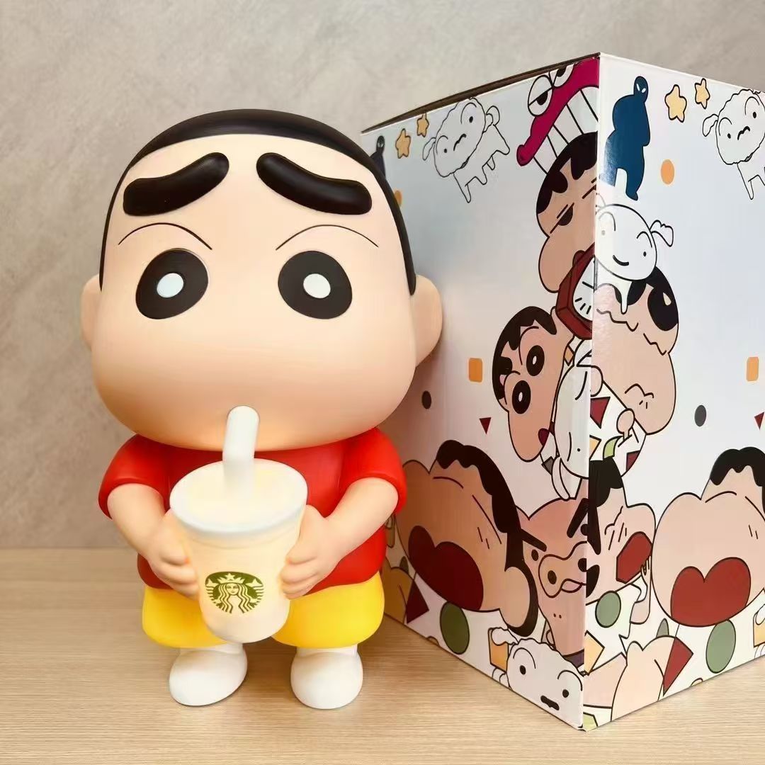 【优易模玩】爆款ins风奶茶小新可发光优质模玩摆件小号25cm