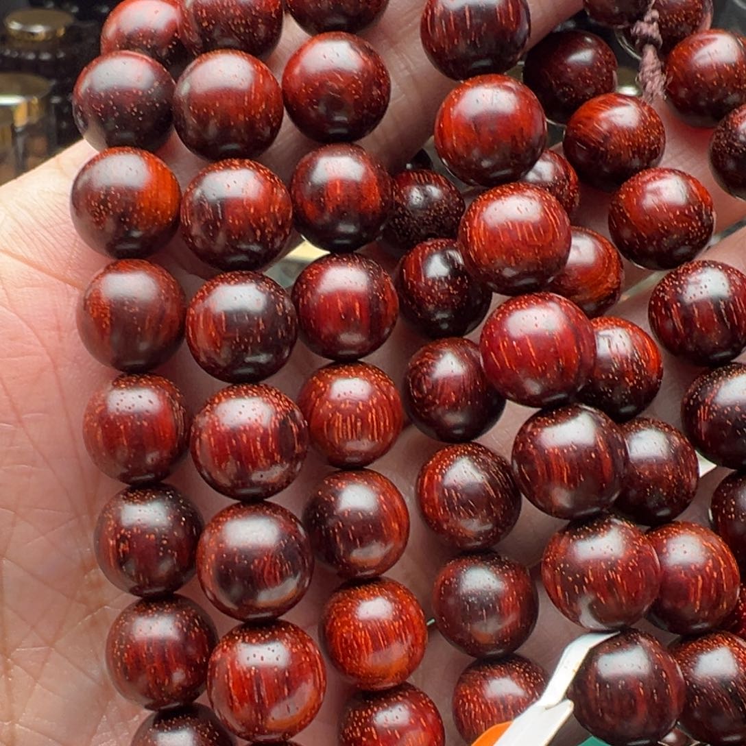 檀香紫檀（小叶紫檀）手串/手链1.0原汁原味火焰纹高油高密