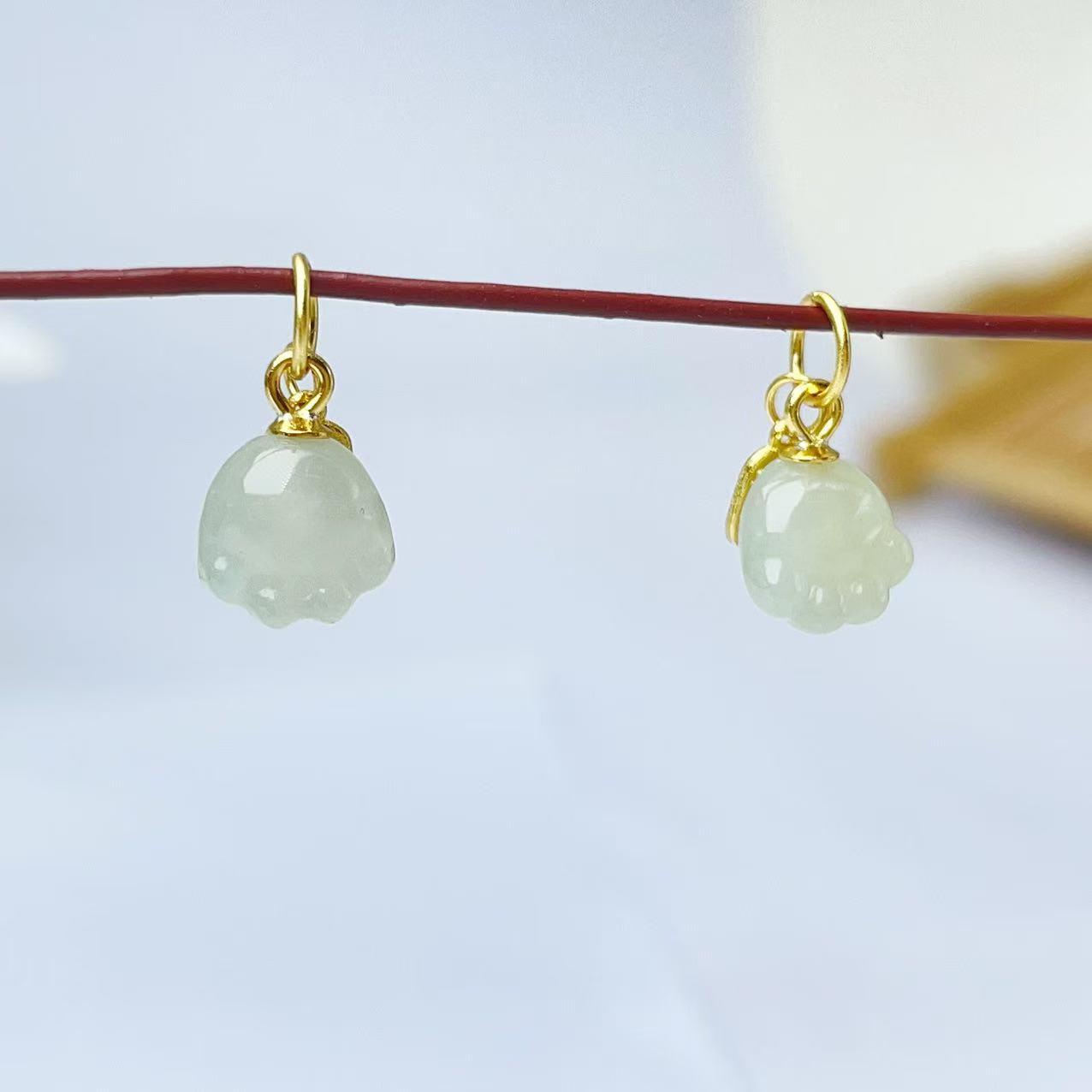 【千宝饰品】B811天然和田玉晴水猫爪滴流简约DIY吊坠配件 11*7.8mm