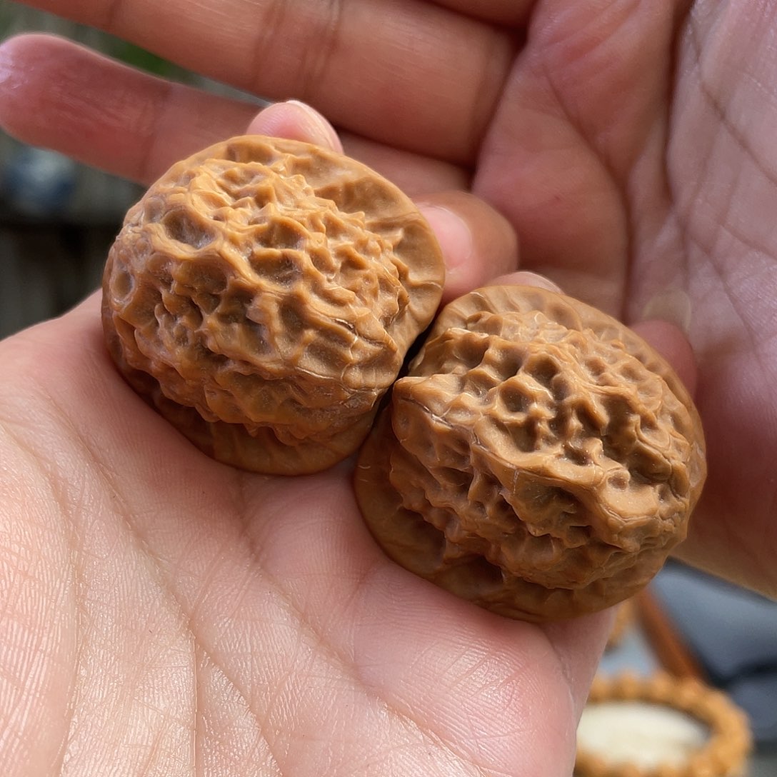 桃核把件37×37尺精修白茬瓷娃娃A157