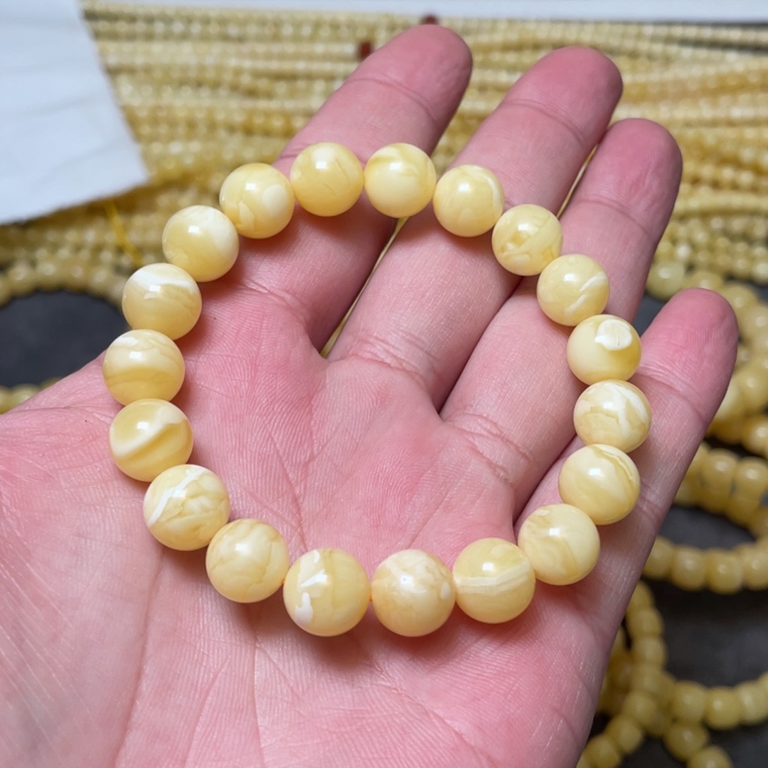 蜜蜡裸石未镶嵌蜜蜡手串10mm