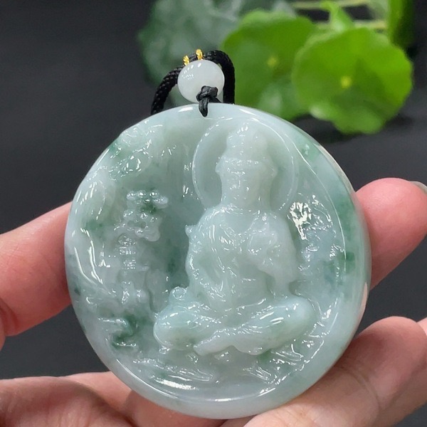 K70-天然A货翡翠-莲花观音