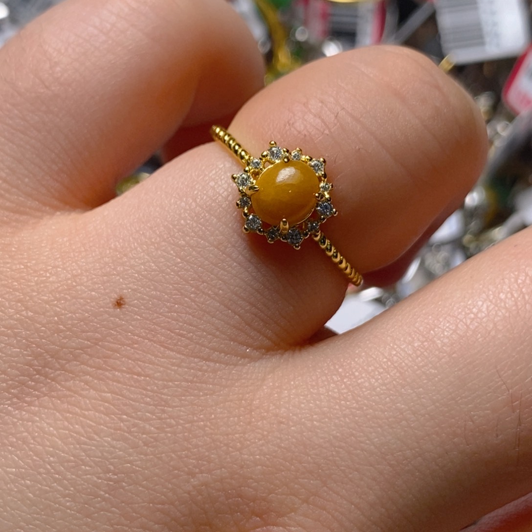 银S925镶嵌戒指翡翠百内无证书