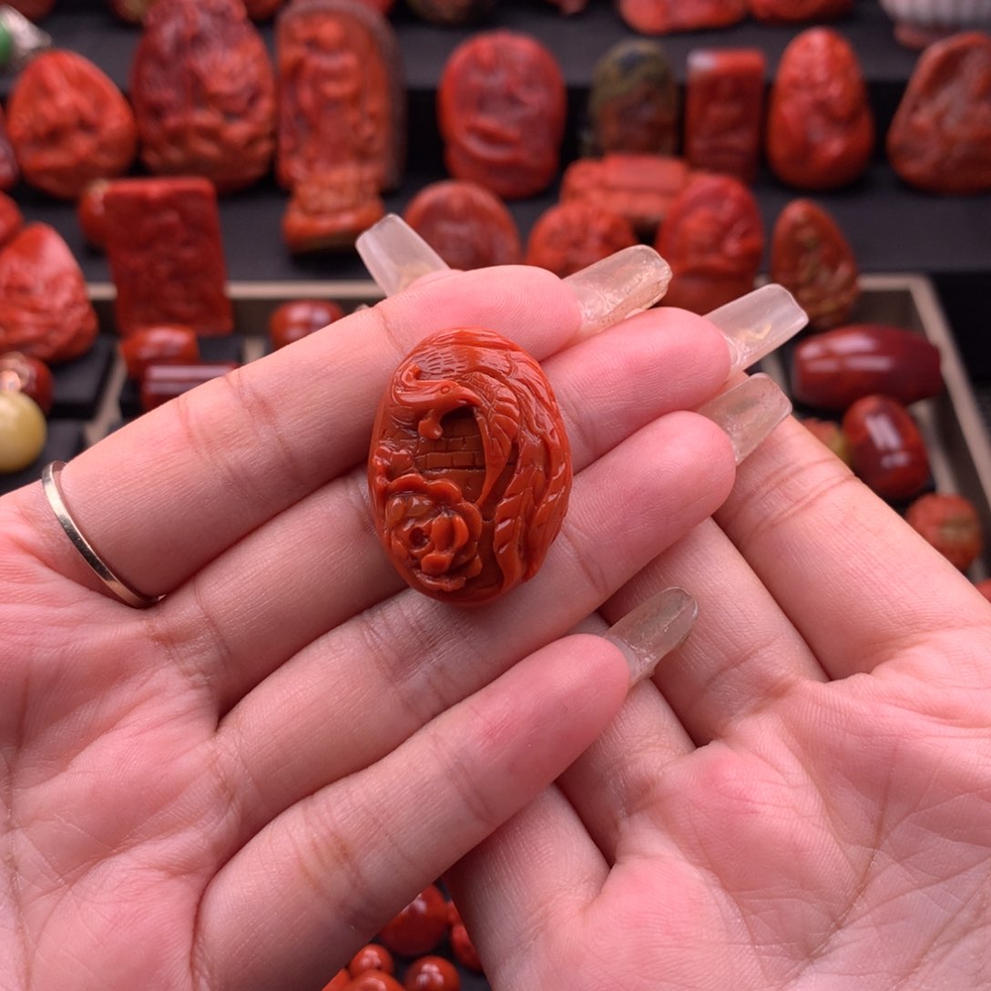 南红玛瑙南红保山凤凰吊坠23.3mm未镶嵌