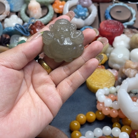合金石英质玉（黄龙玉）手链
