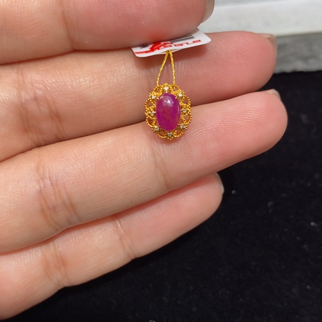 苏纪石（舒俱来）18K金镶嵌吊坠(不含链)