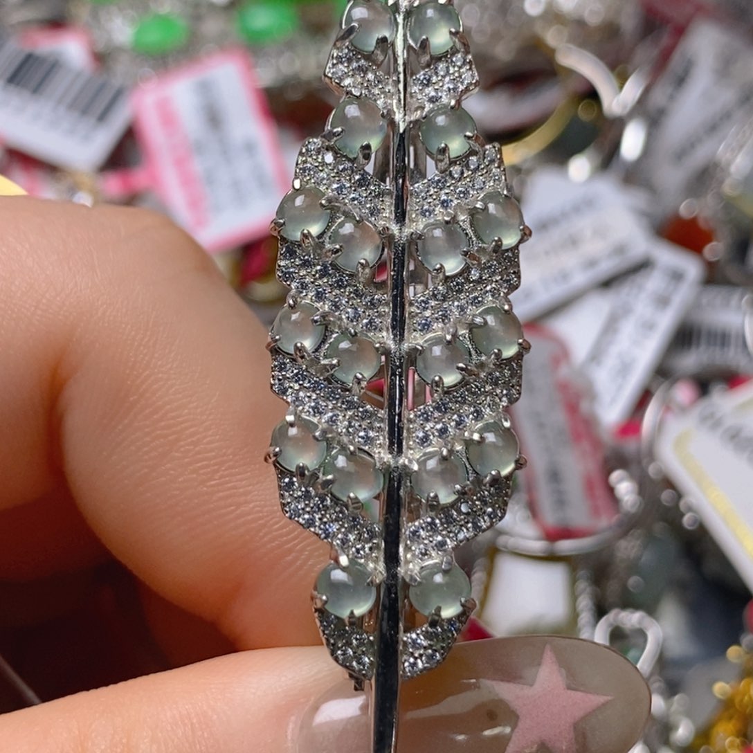 银S925镶嵌戒指翡翠百内无证书