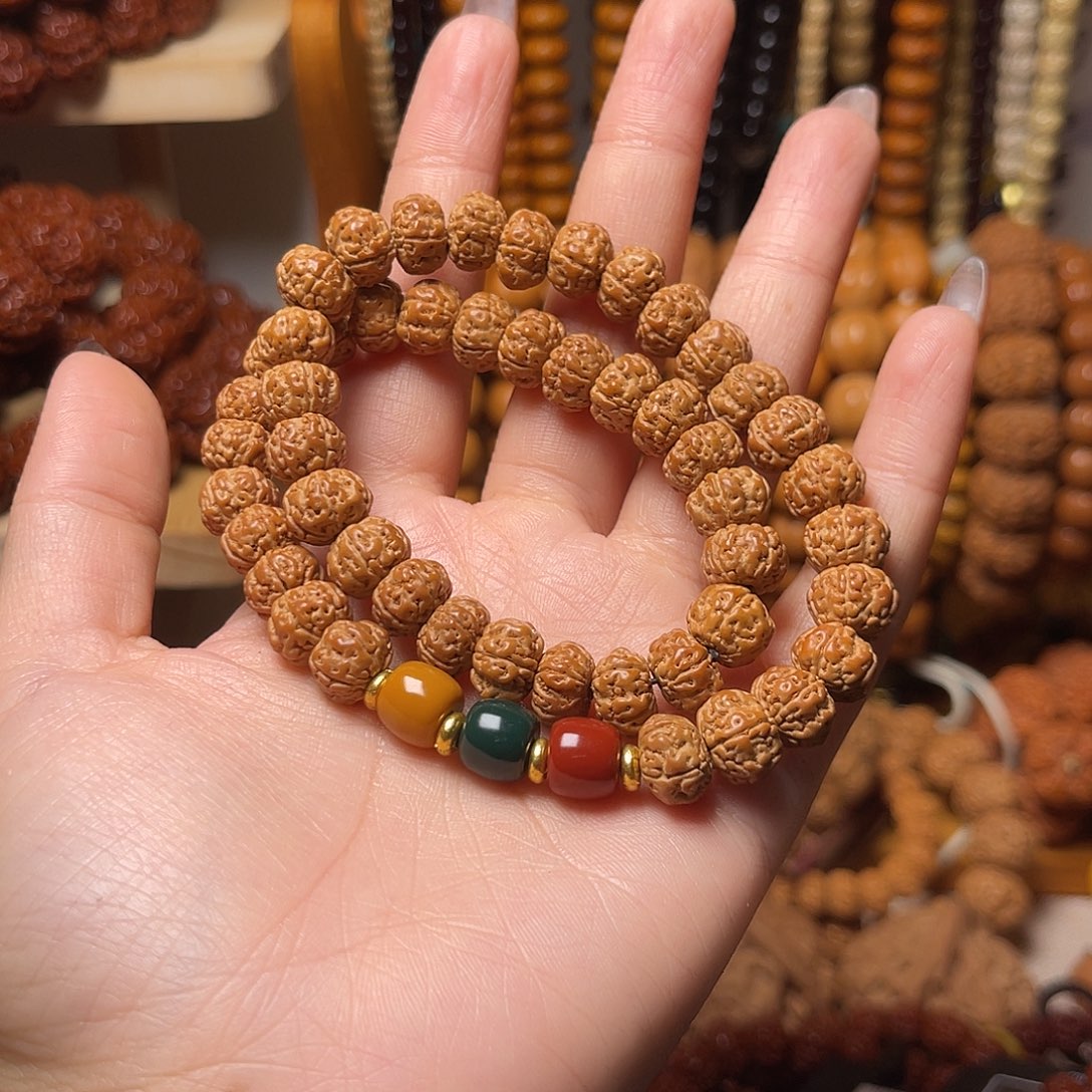 金刚菩提吊坠红绿灯双圈原皮