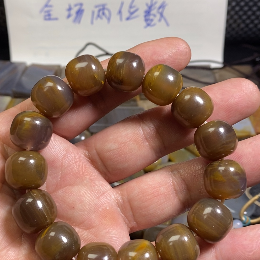 硅化玉未镶嵌手串硅化玉微瑕手串