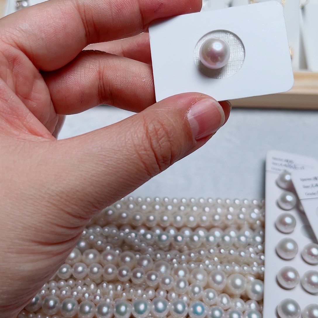 耳饰银S925镶嵌淡水珍珠