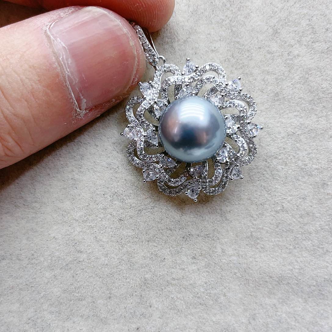 海水珍珠颈饰银S925镶嵌