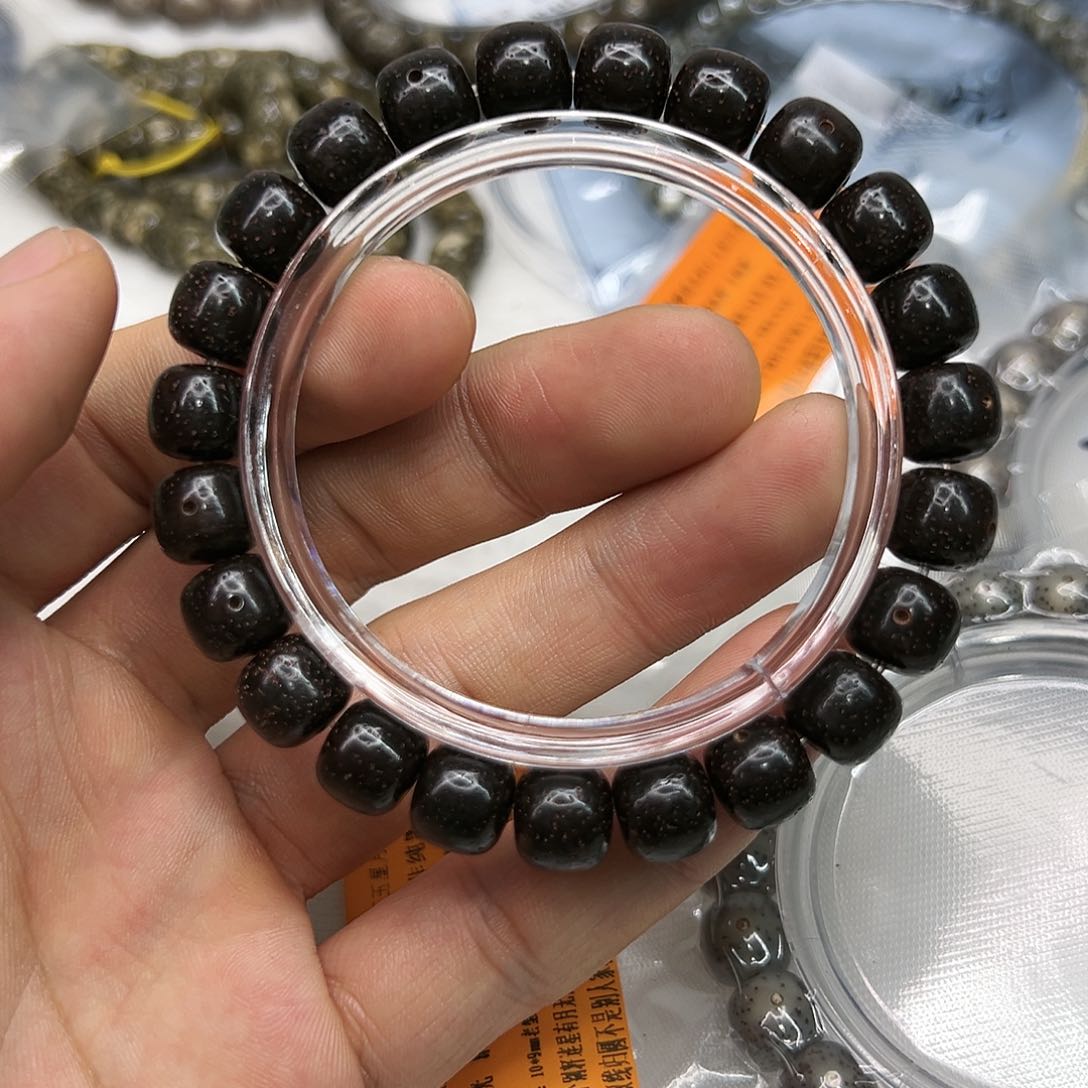 星月菩提手串91傲世糯冰黑金玉华星月菩提单圈109