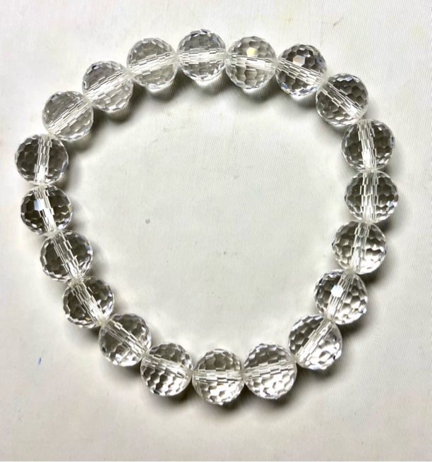 高品质天然白水晶128切面单圈男女情侣款饰品只有四条条哦