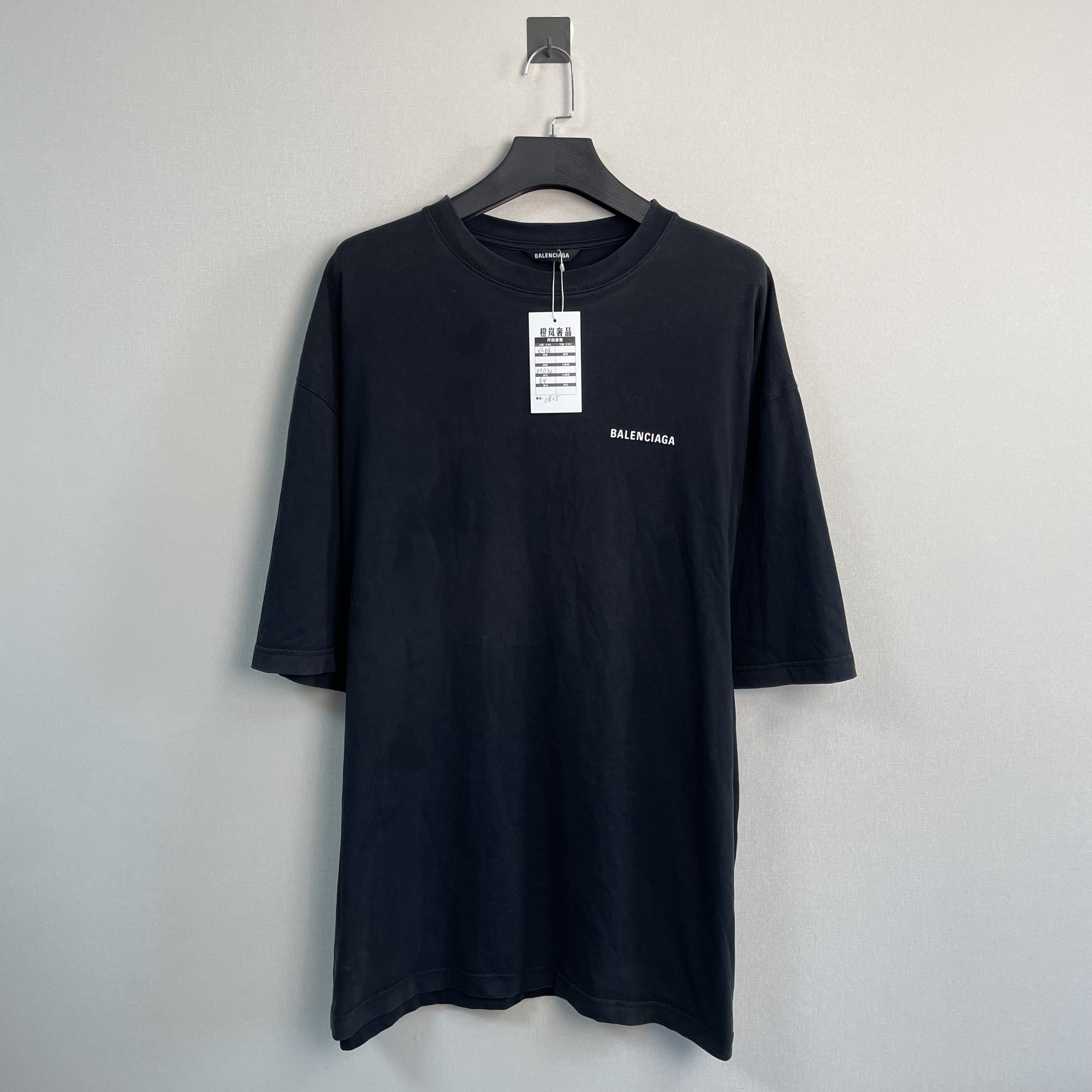 99新 Balenciaga/巴黎世家 defile后背字母印花短袖/XL码/价5300