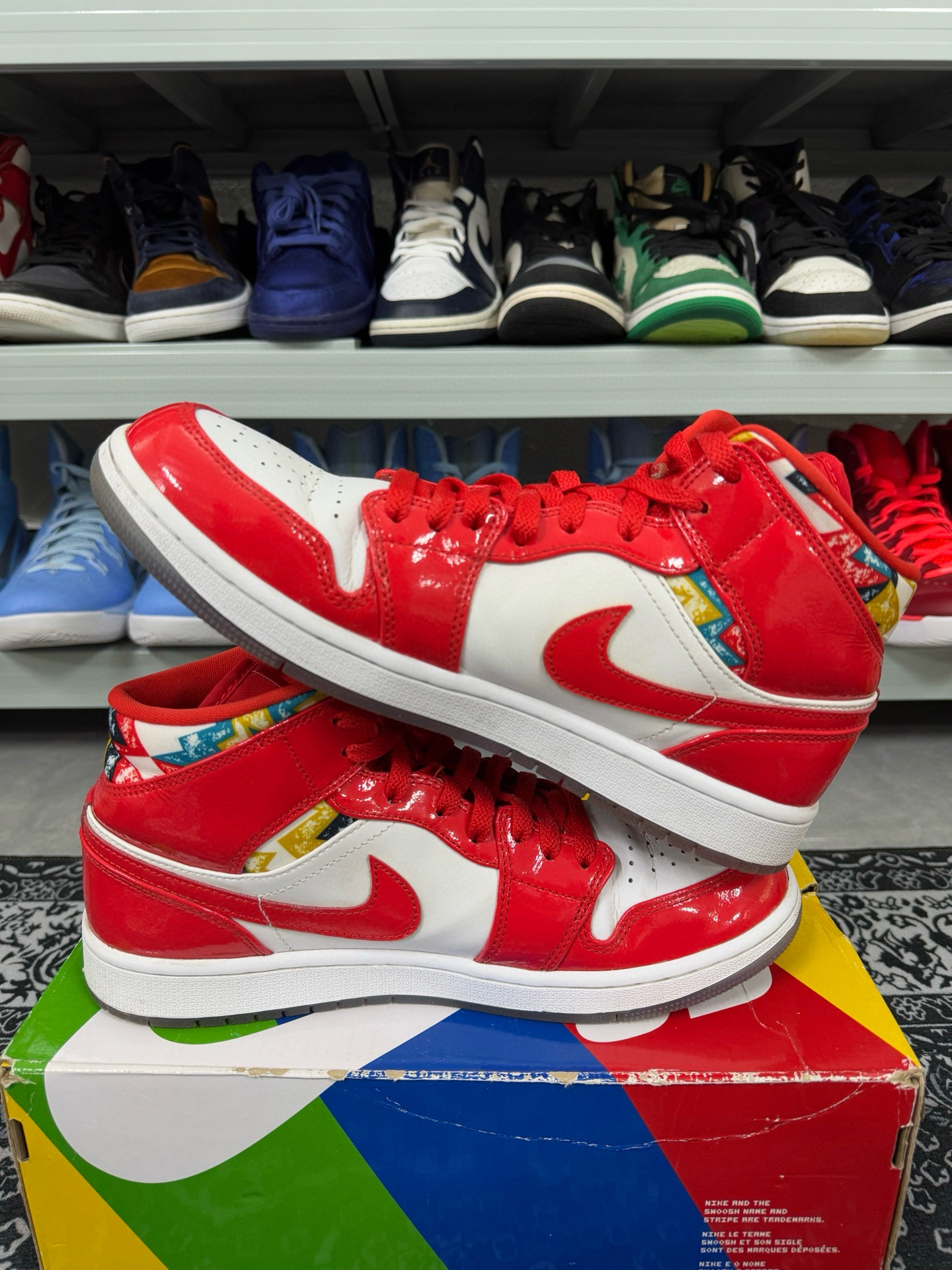 90新 maje 43码/aj1几何印花休闲鞋/二手正品