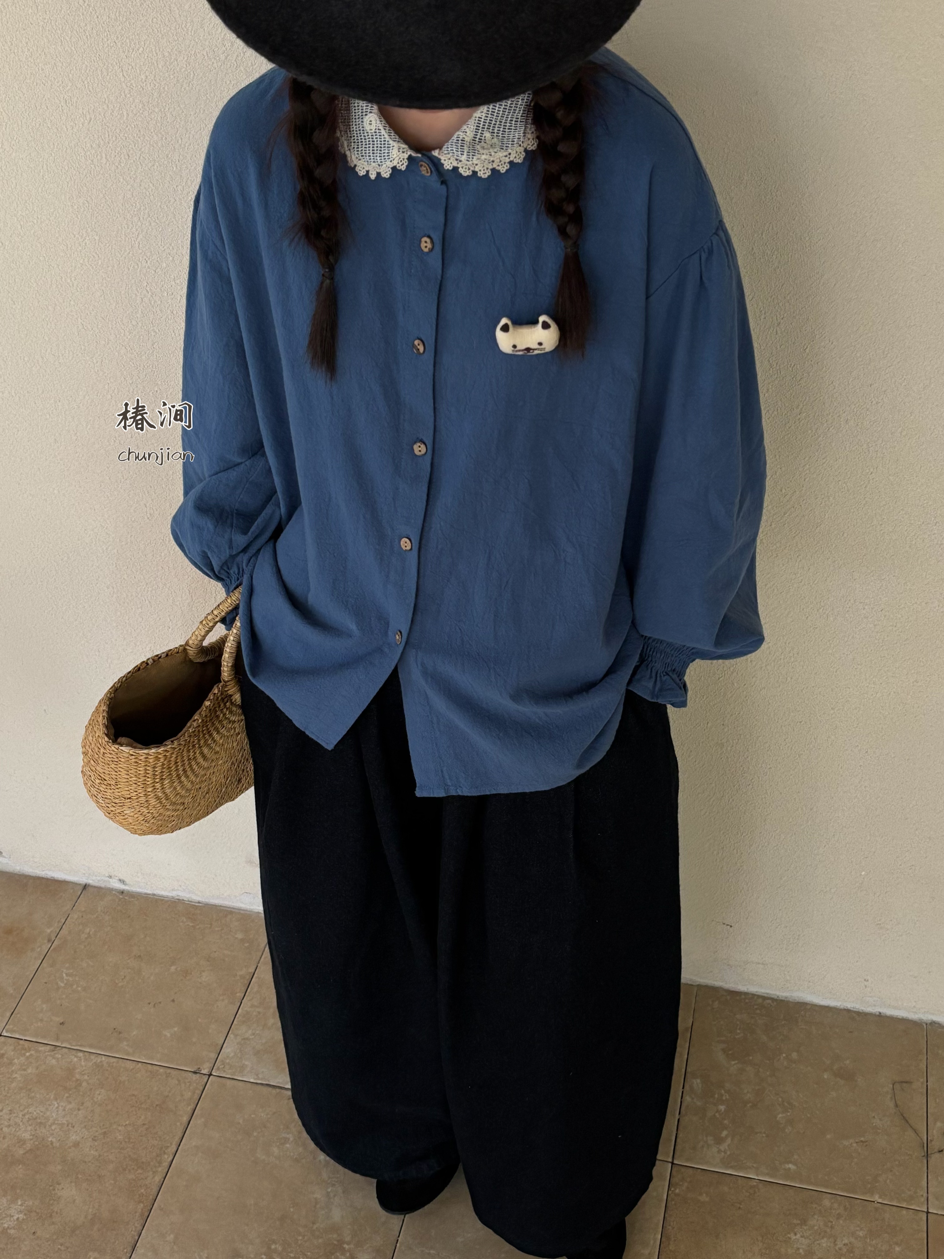 米多多  椿涧#68033#抓毛重工编织工艺领衬衣 kc