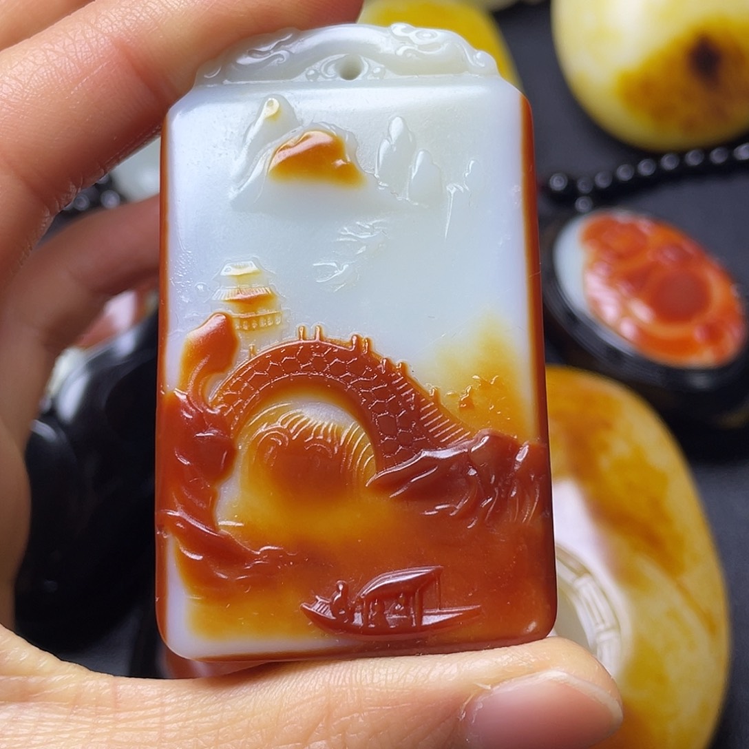 和田玉未镶嵌挂件