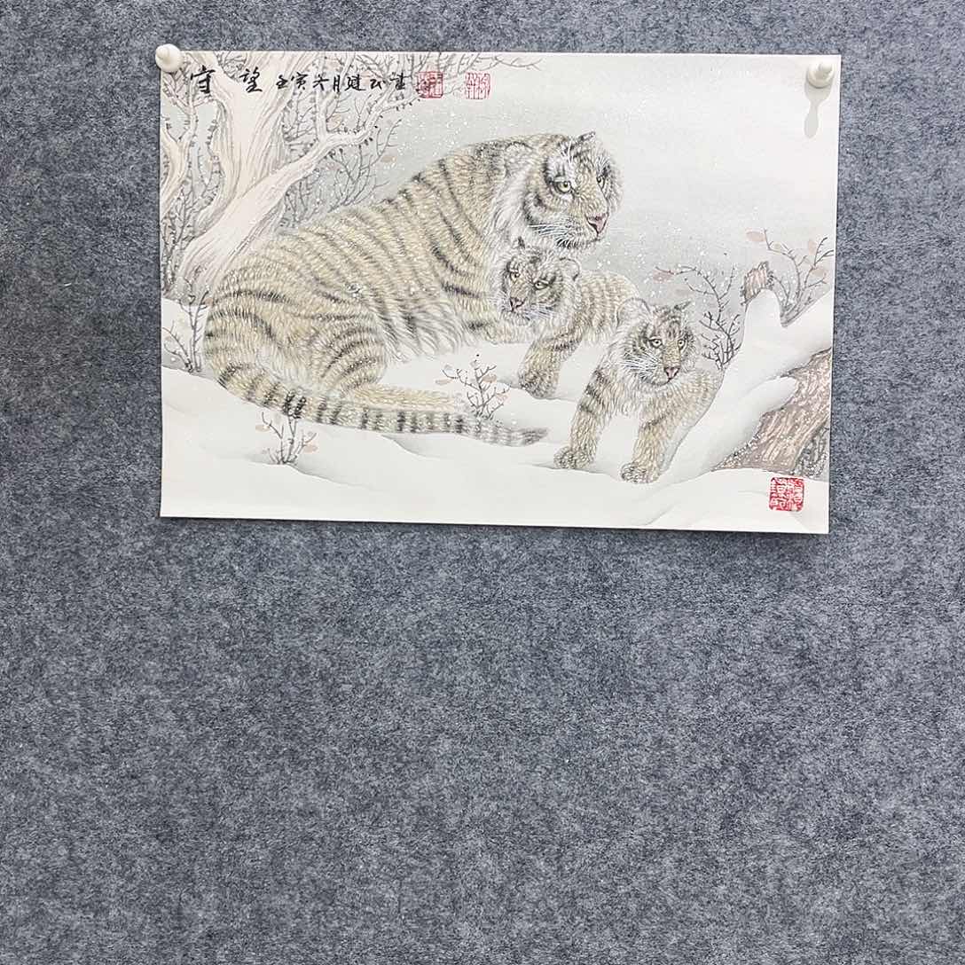 国画王建民老师亲笔手绘月 