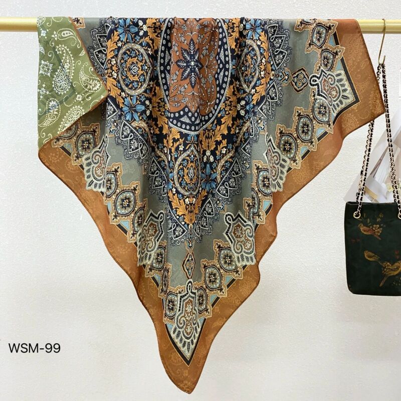 【B142】摩卡棕调 丝毛方巾 围巾90*90左右