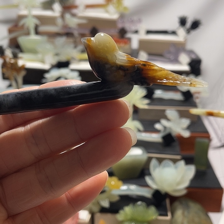 蛇纹石玉合金发饰