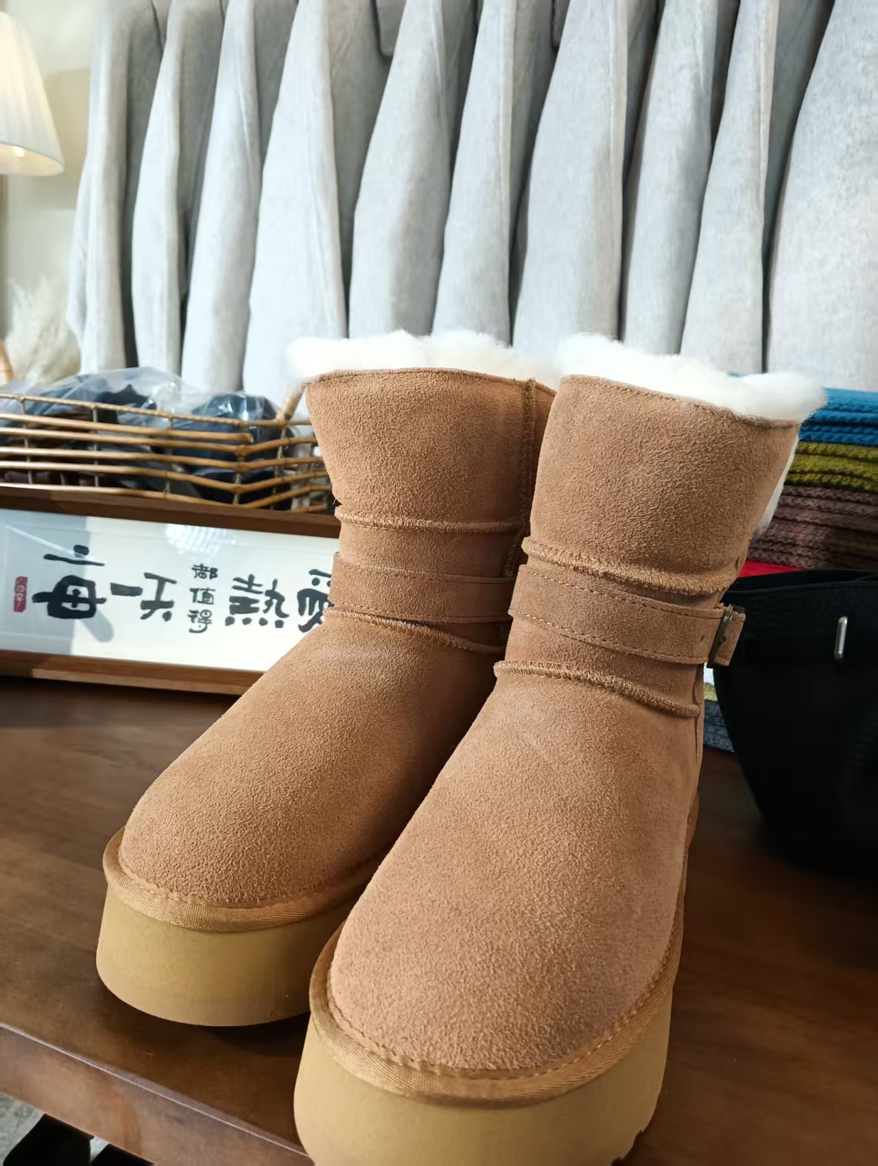 【沐禾】2025加绒加厚中筒雪地靴雪地棉棉鞋女款百搭 跟高4cm