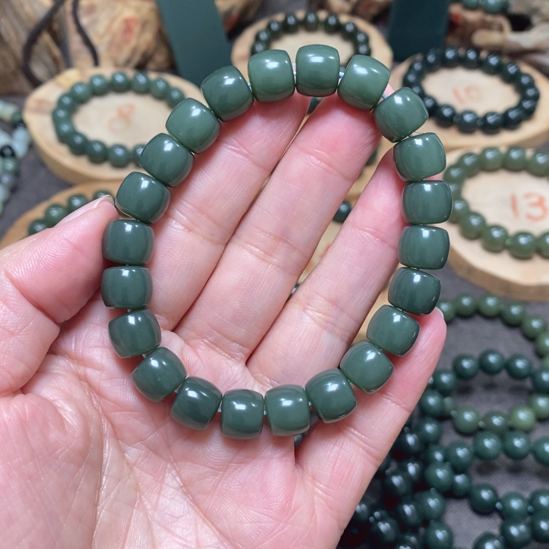 和田玉（青玉）手链未镶嵌