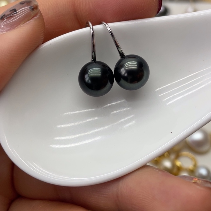 海水珍珠耳饰银S925镶嵌