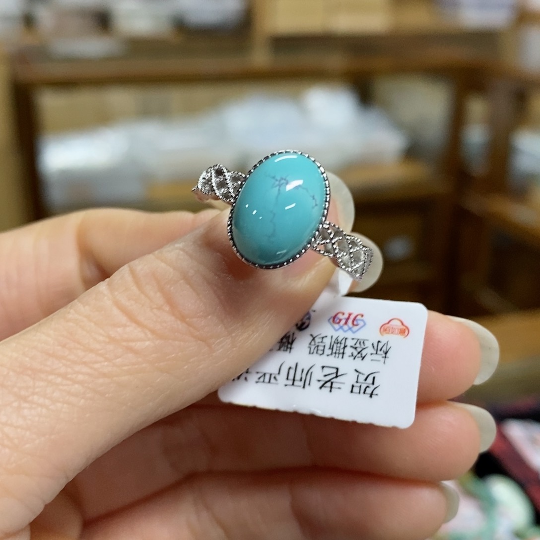 绿松石珠宝奇石银S925镶嵌