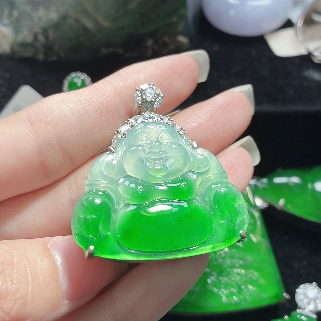 翡翠银S925镶嵌颈饰