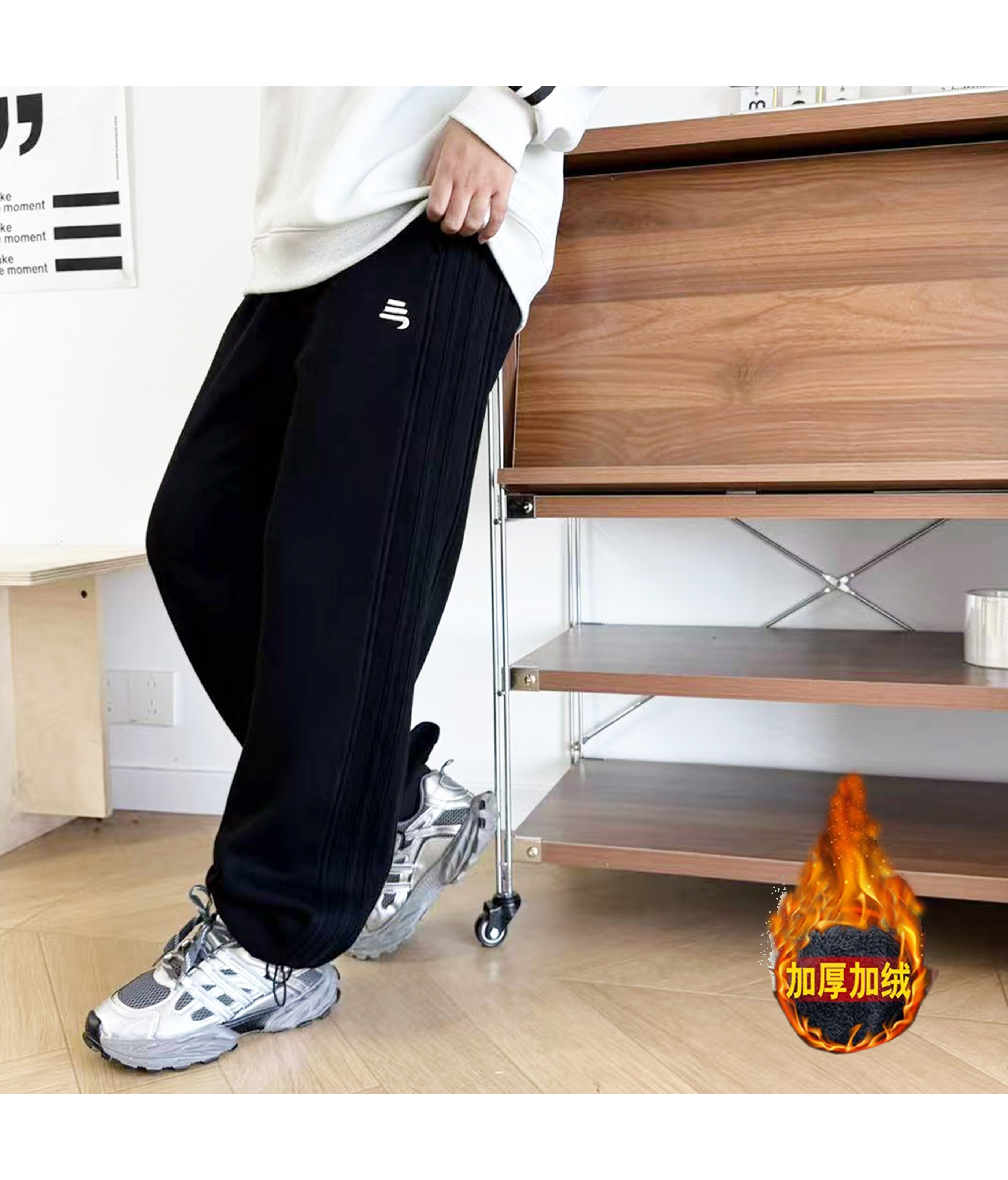 大童青少年加绒加厚休闲潮流卫裤