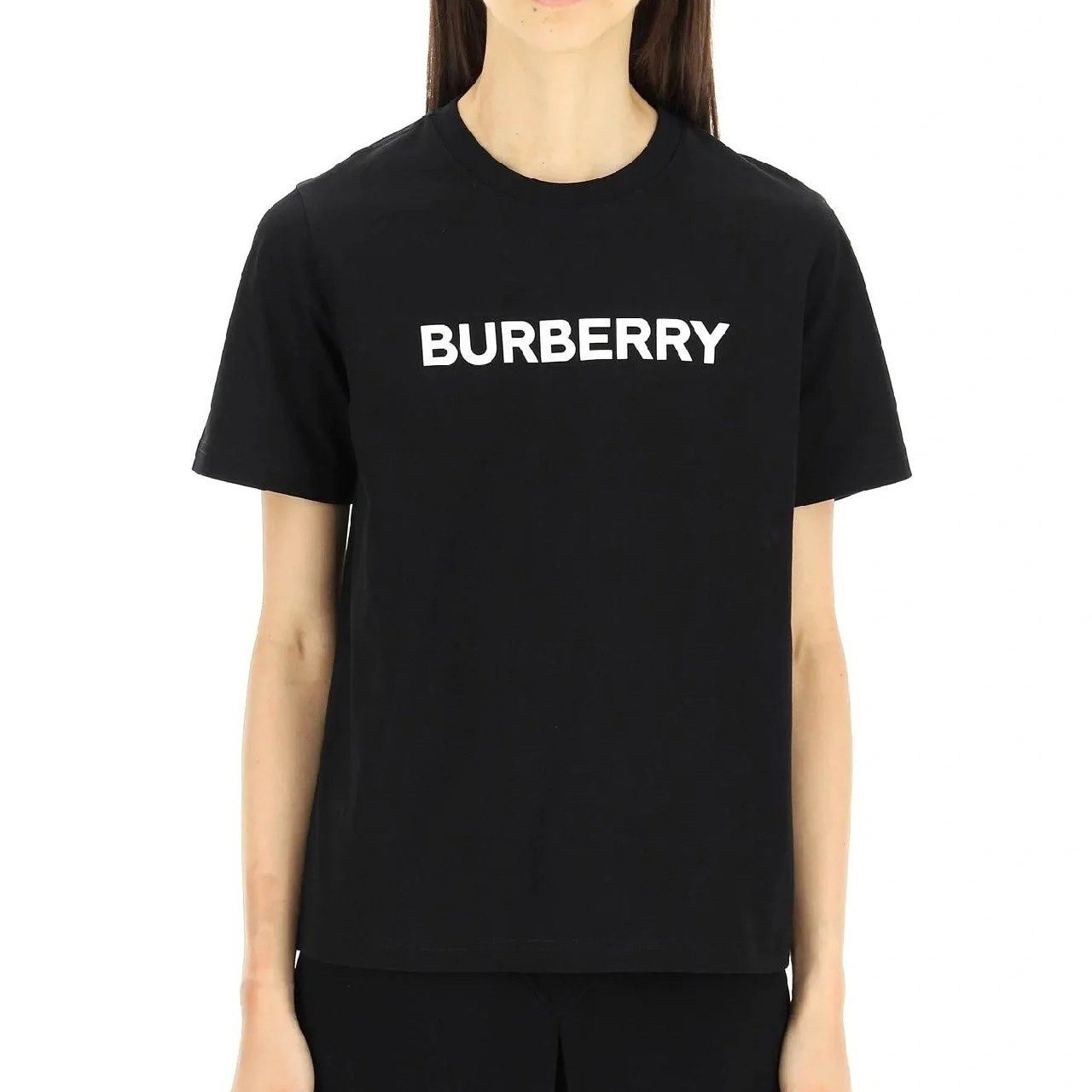 99新 BURBERRY/博柏利 A1638/黑色春夏全英文短袖T恤 / xs码 