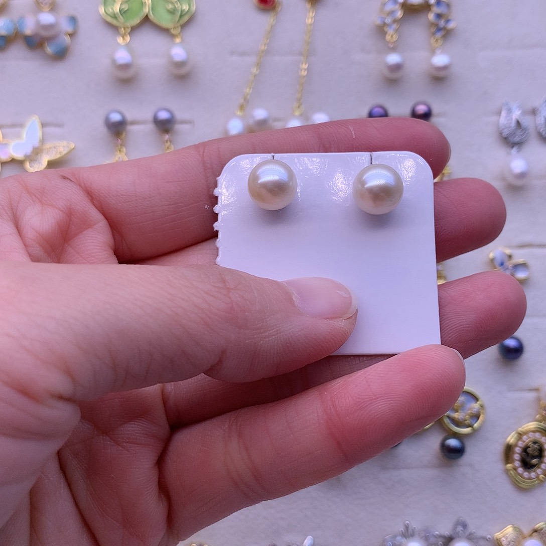 淡水珍珠耳饰合金