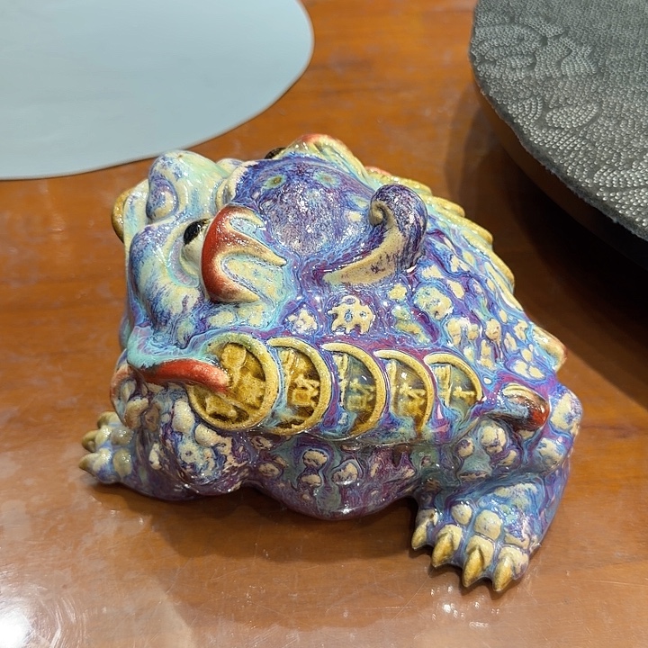 泥塑龙窑柴烧金蟾