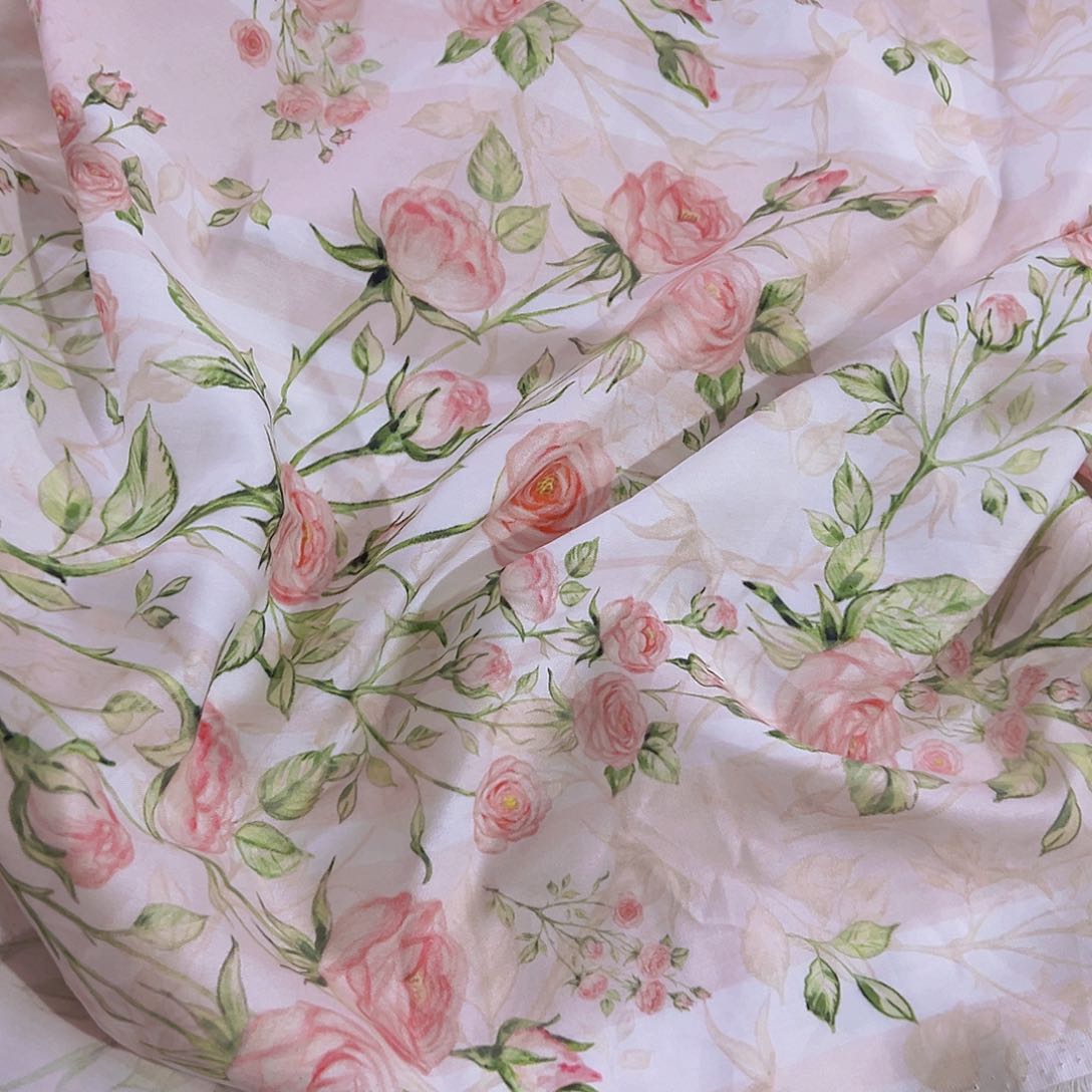 一米价纯天丝斜纹1.4米宽果子布艺地卷