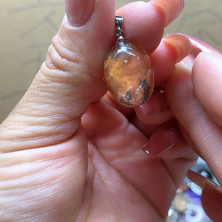 水晶水晶吊坠银S925镶嵌